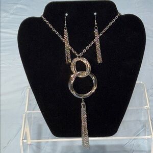 Orbiting Splendor Paparazzi Silver and Multicolor Necklace Set.